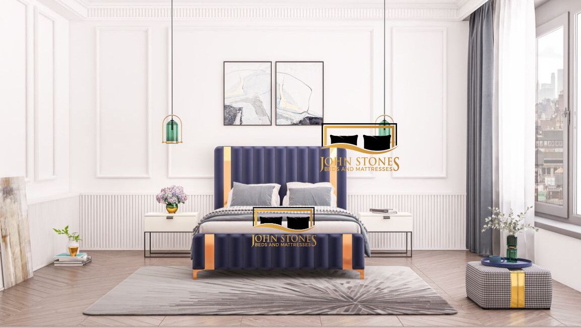 Milan Bed - Blue - Luxury Bedroom Furniture