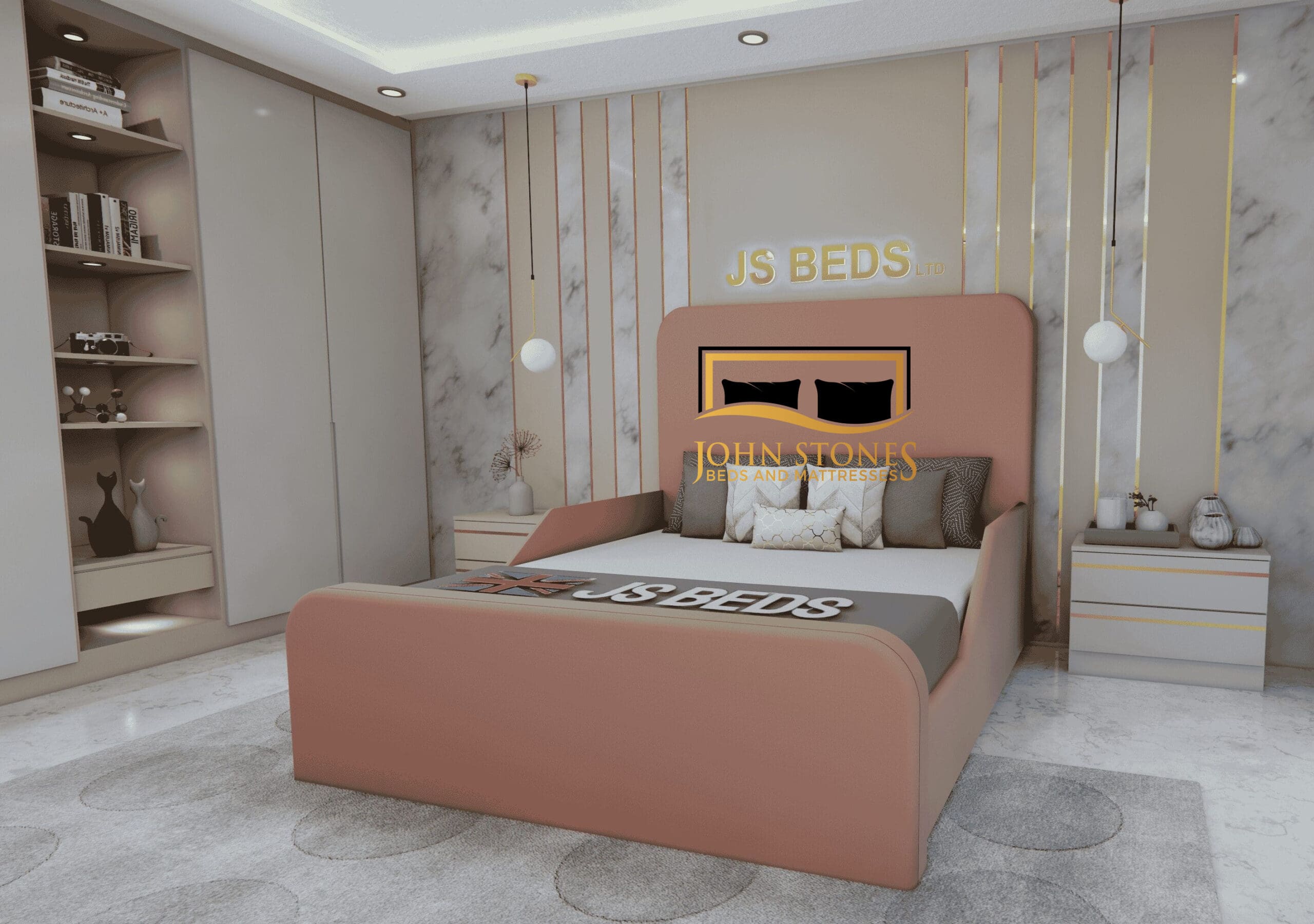 pink kids bed